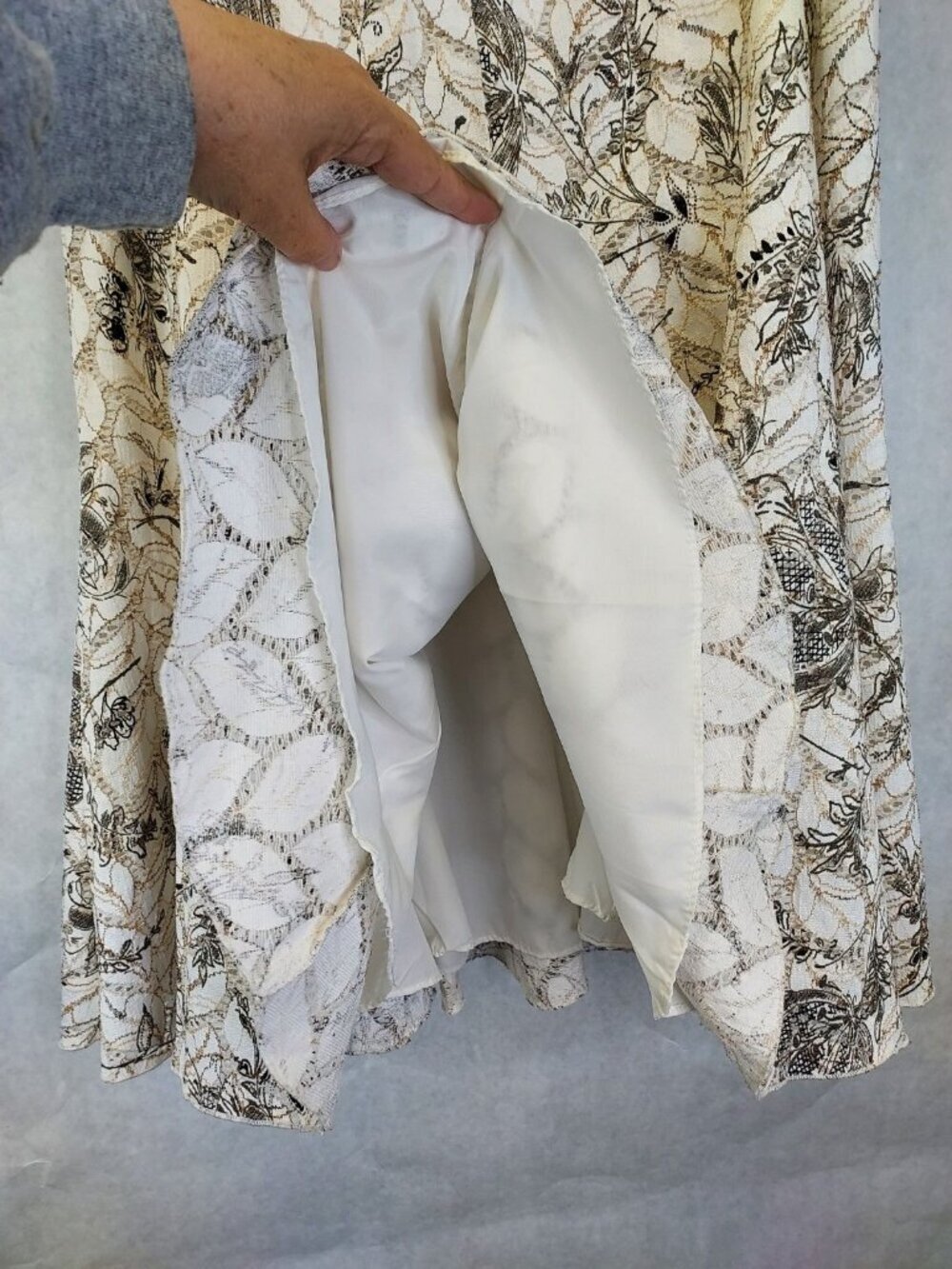 Linea Domani Full Midi Skirt Women 6 Floral Embroidered Cottagecore Coastal Boho - Picture 5 of 13